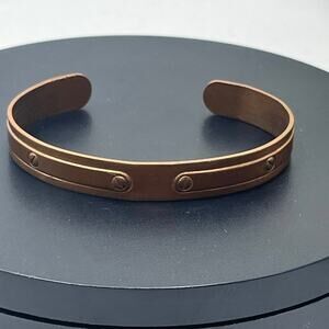 Avon Vintage Estate Solid Copper Cuff Bracelet Modernist Design